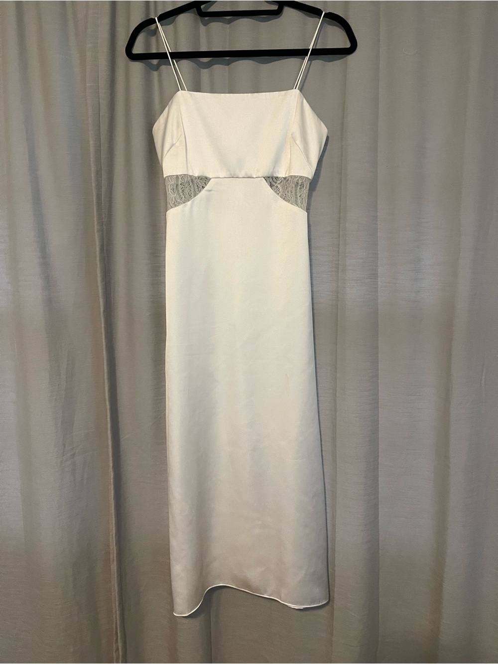 Sachin + Babi White Slip Dress with Lace Insets